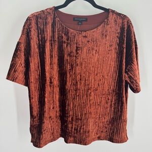 Banana Republic Factory Women's Crinkle Velvet Top In Muir Wood Size Small NWT